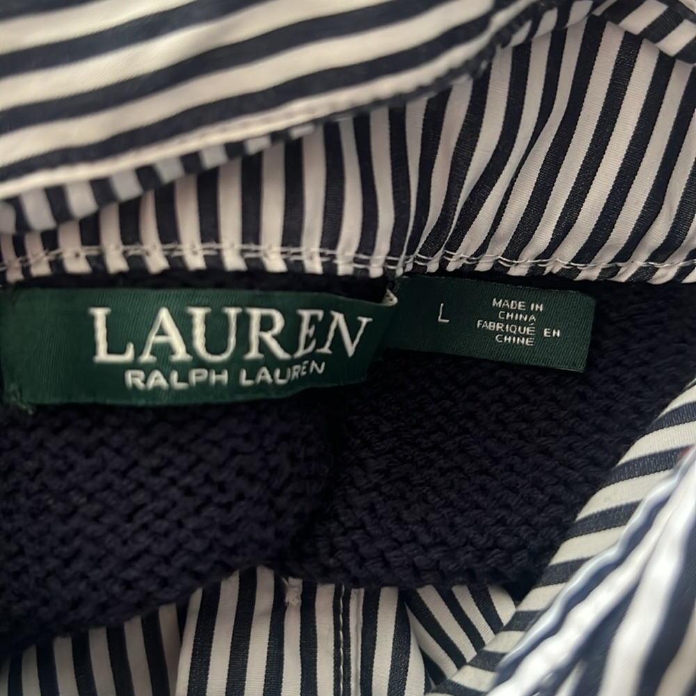 COPY - Ralph Lauren Burgundy and navy stripe sweater size L - Picture 8 of 13